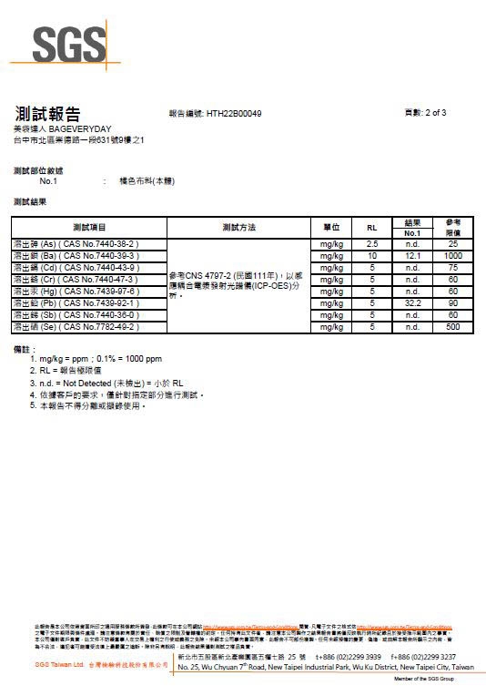 SGS甲醛檢驗合格